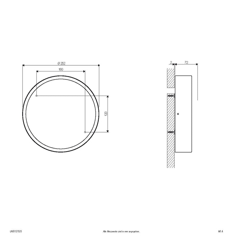 EVN Lichttechnik - Decken-/Wandleuchte LED-Anbauleuchte LR65121525 3000K, 4000K, 5700K