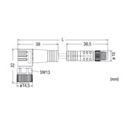 WAGO - Konfektioniertes Sensor-Aktor-Kabel Sensor-Aktorleitung axial 756-6503/030-015 M12A-Buchse M8-Stec