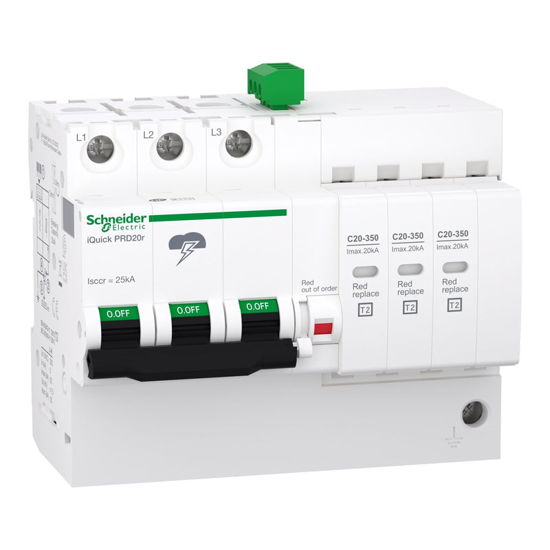 Schneider Electric - Überspannungsableiter für Energietechnik/Stromversorgung Überspannungsableiter Typ2 A9L16296 20R 3P IQUICK IPRD