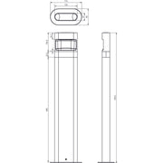 Theben - Wegeleuchte LED-Poller-Leuchte (lang) theLeda D B plus AL 8,5 Watt, alu