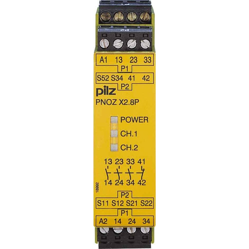 Pilz - Gerät zur Überwachung von sicherheitsgerichteten Stromkreisen Not-Aus-Schaltgerät PNOZ X2.8P C #787302 24-240ACDC 3n/o 1n/c