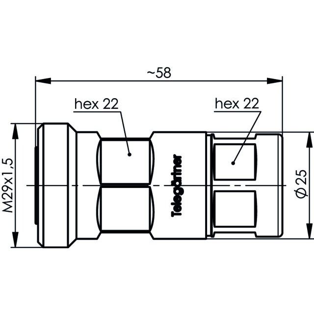 Telegärtner - Koax-Steckverbinder Kabelbuchse 100024503 G21 (1/2Z) IP68
