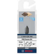 Bosch - Fräser PRO V-Nutfräser, 90° x 2608628446 9,5, Schaft 6 mm