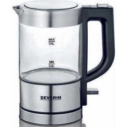 Severin - Wasserkocher Mini-Glas-Wasserkocher WK 3472 eds-geb/sw 0,5L,1100W