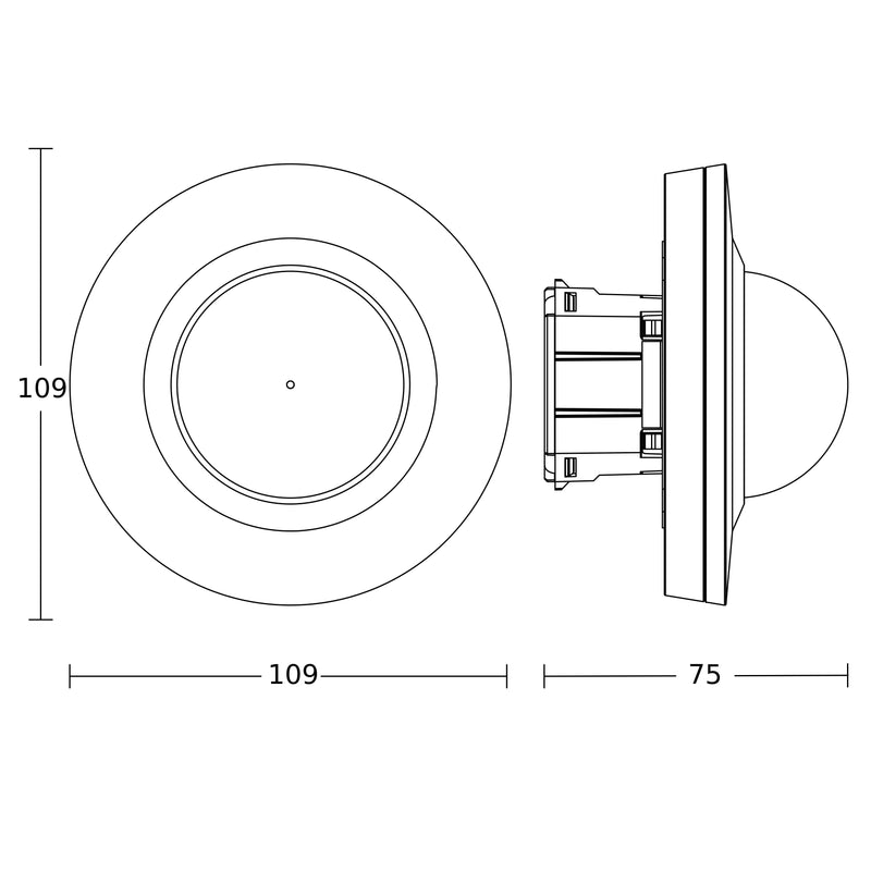Steinel - Bussystem-Bewegungsmelder Bewegungs-u.Präsenzmelder PDIR4360-24KNX-UPsw UP, KNX, schwarz