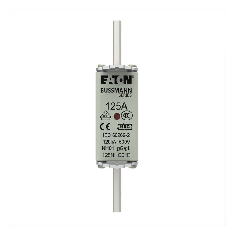 Eaton - Messersicherung Sicherungseinsatz Nieders. NH FUSE 12#125NHG01B 125A AC 500V 120kA − 3 Stück