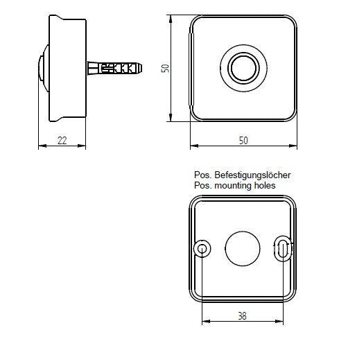 Grothe - Klingeldrücker Klingeltaster 64186 eckig