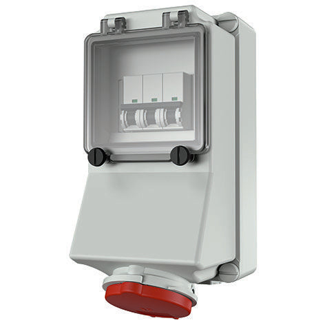 Mennekes - CEE-Steckdose abschaltbar, abgesichert (IEC 60309) Wanddose 5012 16A,5p,6h,400V,IP44