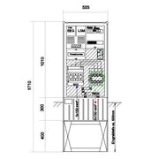 GSAB Elektrotechnik - Anschlussschrank Anschlußsäule bis 90kW 58S1700-AR01-90kW 1710x580x280mm