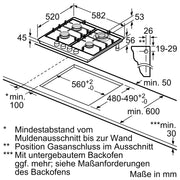 Bosch - Kochfeld EB-Autark-Gaskochfeld PCH6A5I90 Serie 6