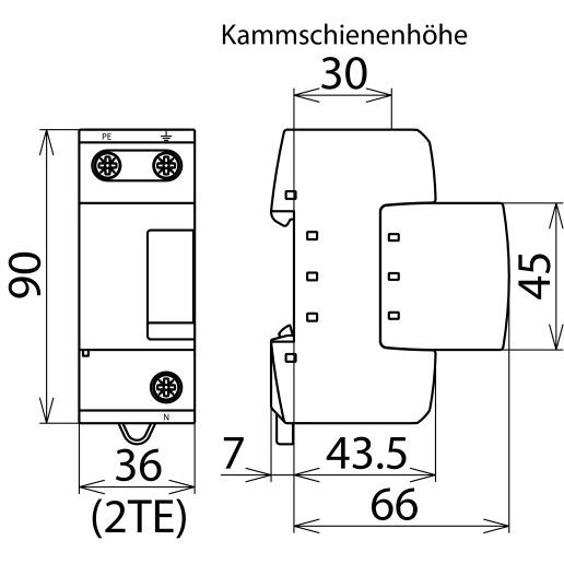 DEHN - Blitzstromableiter für Energietechnik N-PE-Blitzstromableiter DGP M 255 DEHNgap