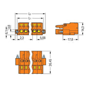 WAGO - Kabelsteckverbinder für Leiterplattensteckverbinder 1-Leiter-Federleiste 231-303/107-000 CAGECLAMP,2,5mm²,or − 100 Stück