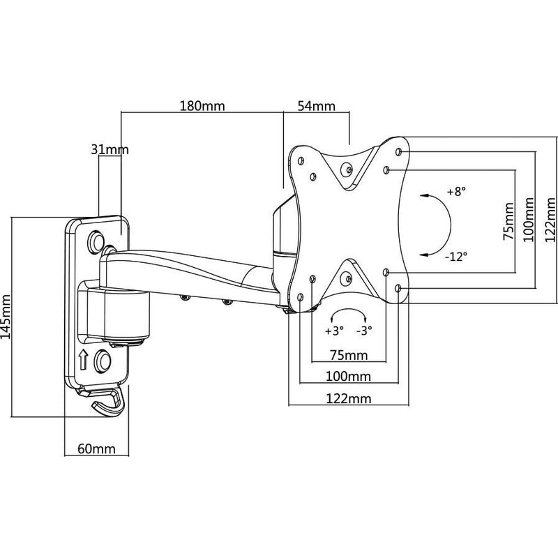 E+P Elektrik - Halterung für Audio-/Videosysteme Wandhalterung WH 223 Stecksystem
