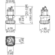 Stahl - Explosionsgeschützte CEE-Steckdose (IEC 60309) Flanschsteckdose 8573/15-210 16A 20-25V, DC
