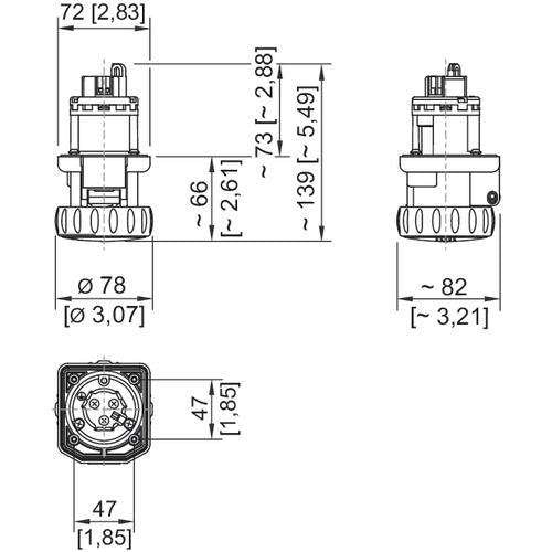 Stahl - Explosionsgeschützte CEE-Steckdose (IEC 60309) Flanschsteckdose 8573/15-210 16A 20-25V, DC