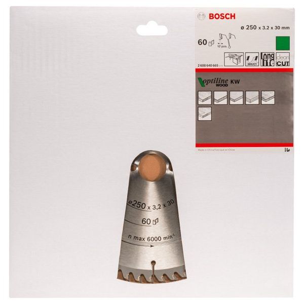 Bosch - Kreissägeblatt PRO Wood Kreissägeblatt, 2608640665 250 x 3,2 x 30 mm