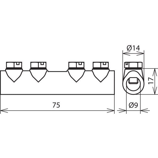 DEHN - Verbinder für Blitzschutz Verbindungsmuffe VM 8 SKM6X10 ZG ZG f. Rd 8mm