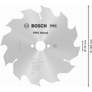 Bosch - Kreissägeblatt PRO Wood Kreissägeblatt, 2608641173 160 x 2,6 x 20 mm