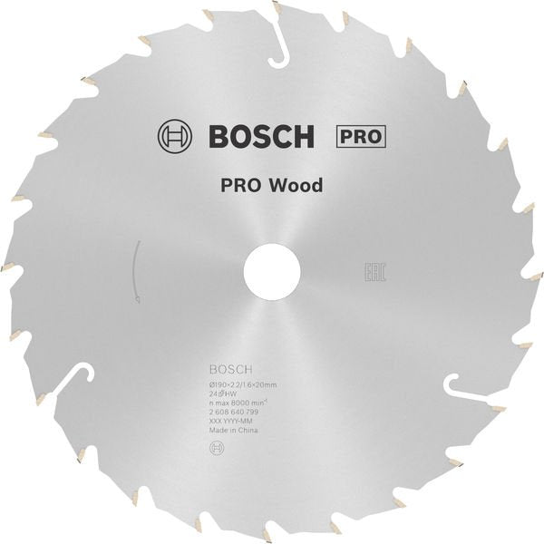 Bosch - Kreissägeblatt PRO Wood Kreissägeblatt, 2608640799 190 x 2,4 x 20 mm
