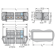WAGO - Kabelsteckverbinder für Leiterplattensteckverbinder 1-Leiter-Stiftleiste 731-603/114-000 CAGECLAMP,2,5mm²,gr − 50 Stück