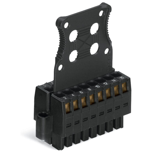 WAGO - Ein- und mehrpolige Klemmenleiste 1-LeiterFederleiste2reihig 713-1109/107-9037/03 CAGECLAMP 1,5mm²,sw − 25 Stück