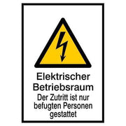Jahn - Warn-/Hinweisschild Kombischild 01/150K Elektr. Betriebsraum