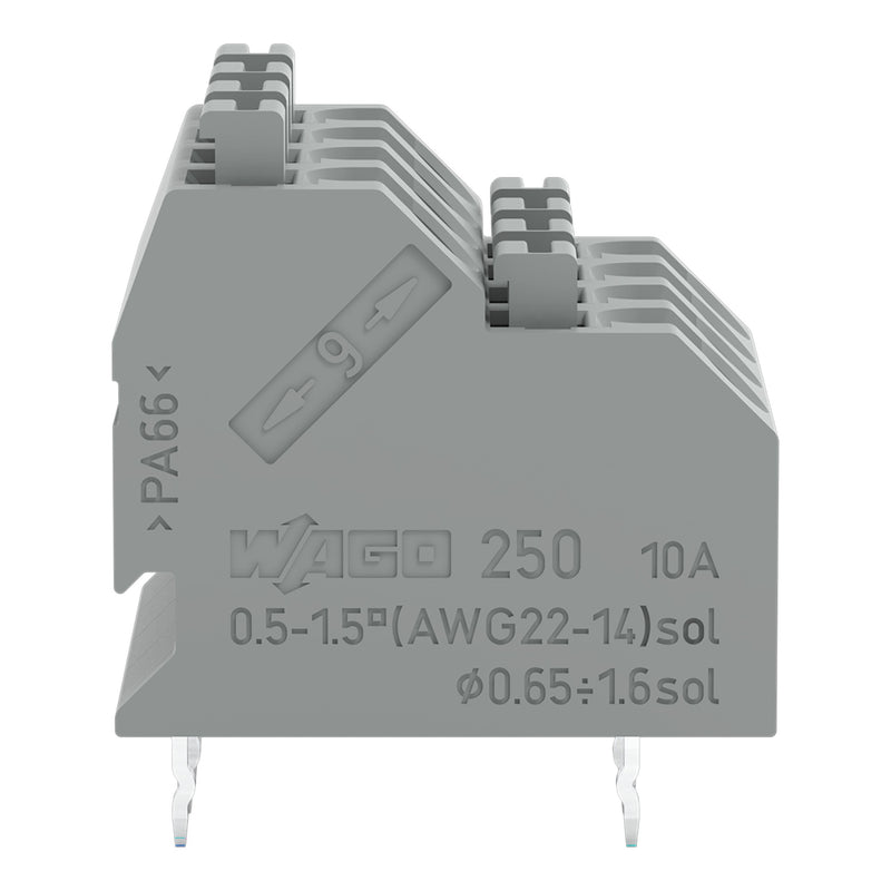 WAGO - Leiterplattenklemme DoppelstockLeiterplattenk. 250-704 Drücker,1,5mm²,gr − 33 Stück