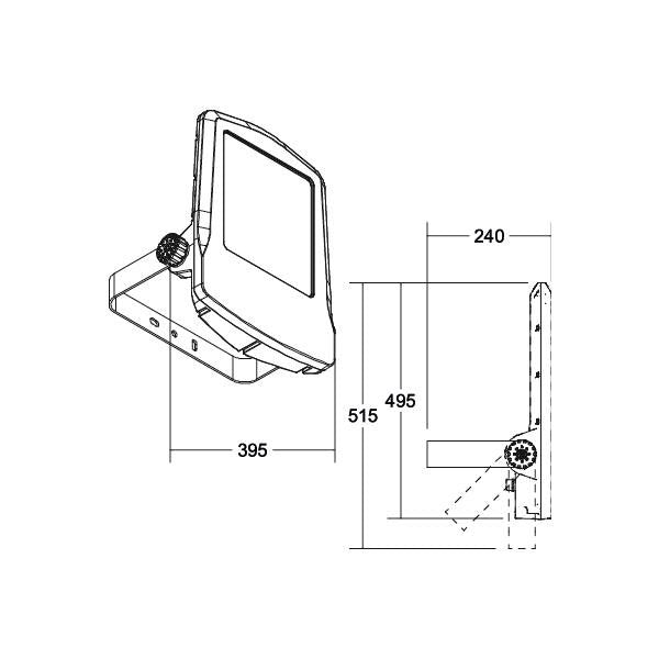 Brumberg Leuchten - Downlight/Strahler/Flutlicht LED-Fluter 60806644 4000K, asym., titan