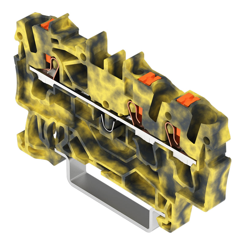 WAGO - Durchgangs-Reihenklemme 3-Leiter-Durchgangsklemme 2202-1301/000-053 Drücker,2,5mm²,dgrge − 100 Stück