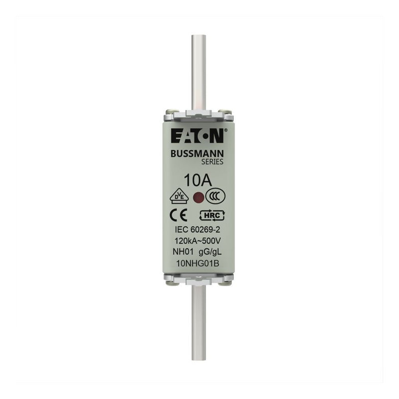 Eaton - Messersicherung Sicherungseinsatz Nieders. NH FUSE 10#10NHG01B 10A AC 500V 120kA − 3 Stück