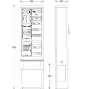 uesa - Zähler-Komplettschrank Straßenbeleuchtungssäule SB-S-4G Vattenfall 2100x590x320mm