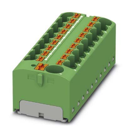 Phoenix Contact - Durchgangs-Reihenklemme Verteilerblock PTFIX 10/18X4 GN − 8 Stück