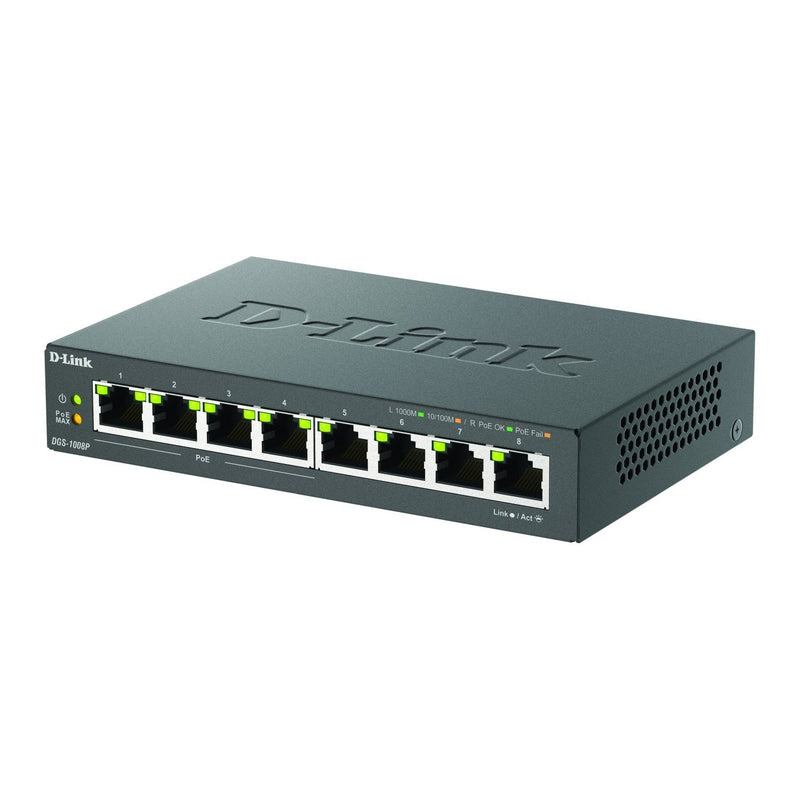 DLink - Netzwerk Switch 8-Port Gigabit Switch PoE DGS-1008P/E Layer 2
