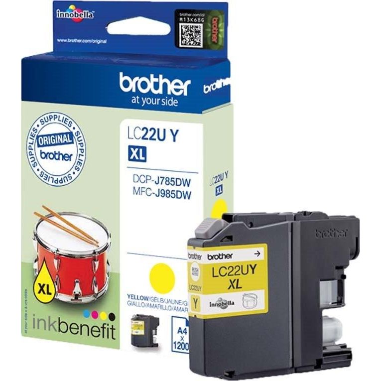 Brother - Verbrauchsmaterial für Telefax/Drucker/MFC Tintenpatrone LC-22UY gelb