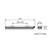 Philips Lighting - Mechanisches Zubehör/Ersatzteile für Leuchten Feuchtraumleuchte WT050C 2xTLED L600 f. 2 LED-Tube