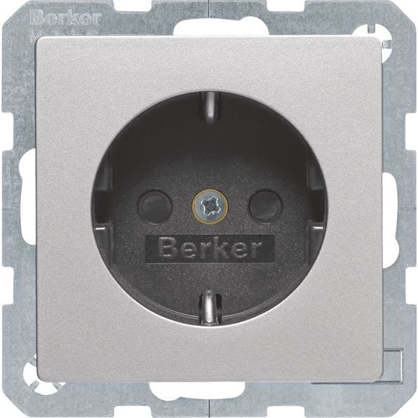 Berker - Steckdose SCHUKO-Steckdose alu/lack 47236084 mit erhöhtem BS