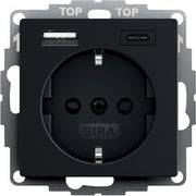 Gira - Steckdose Steckdose+USB 2459005 Schwarz