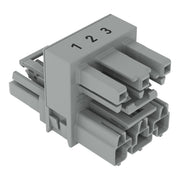 WAGO - Kompaktverteiler für steckbare Gebäudeinstallation h-Verteiler,3-polig,Kod. B 770-1767 grau − 50 Stück