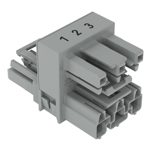 WAGO - Kompaktverteiler für steckbare Gebäudeinstallation h-Verteiler,3-polig,Kod. B 770-1767 grau − 50 Stück