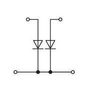 WAGO - Bauelement-Reihenklemme Doppelstock Diodenklemme 2002-2213/1000-488 grau mit 2 Dioden − 50 Stück