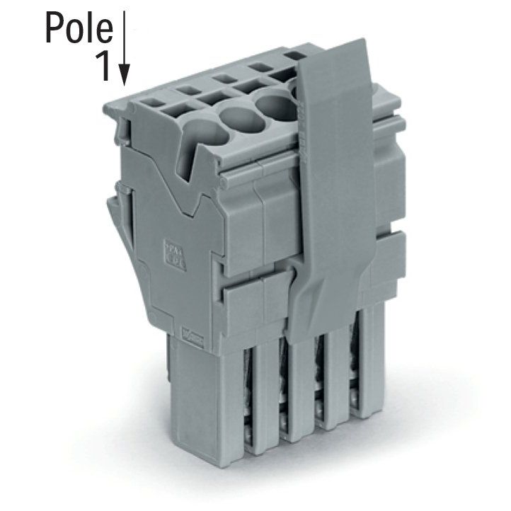 WAGO - Ein- und mehrpolige Klemmenleiste 1-Leiter-Federleiste 2022-102/122-000 CAGECLAMP,4mm²,gr − 100 Stück