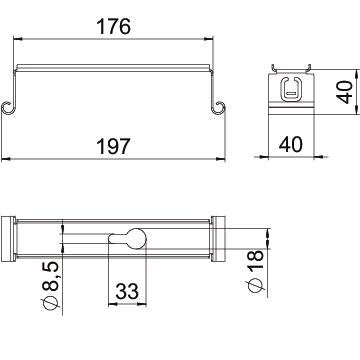 OBO Bettermann - Wand- und Deckenbügel für Kabeltragsystem Mittenabhängung MAH 200 FS für Kabelrinne B200m