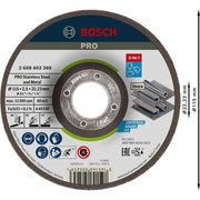 Bosch - Trenn-/Schleifscheibe PRO Stainless Steel and 2608602388 Metal Gebundene
