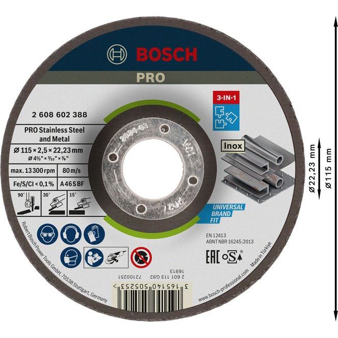 Bosch - Trenn-/Schleifscheibe PRO Stainless Steel and 2608602388 Metal Gebundene