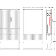 uesa - Gehäuse/Schaltschrank (leer) Leerschrank flach IP44 A100-M-1000 1100x745xx224