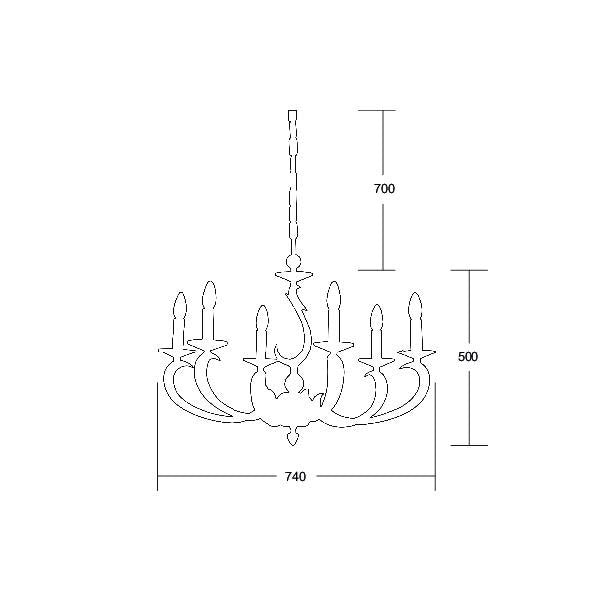 Brumberg Leuchten - Pendelleuchte 50804020 E14 chrom 6x40W max