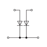 WAGO - Bauelement-Reihenklemme Doppelstockklemme 281-636/281-488 − 50 Stück