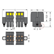 WAGO - Ein- und mehrpolige Klemmenleiste 1-LeiterFederleiste2reihig 713-1110/107-047 CAGECLAMP 1,5mm²,sw − 20 Stück