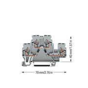 WAGO - Bauelement-Reihenklemme Bauelementklemme 870-541/281-489 2 Dioden 1N4007,grau − 50 Stück