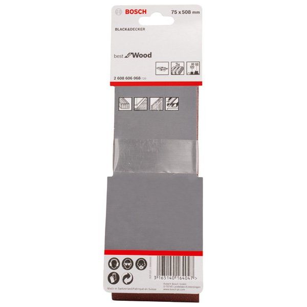 Bosch - Schleifpapierset PRO X440 Schleifband, 75 x 2608606068 508 mm G60 G80 G100